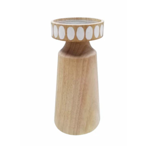 HD 8IN WOOD CANDLE HOLDER
