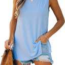 Imily Bela Womens Loose Fit Casual Flowy Tank Tops Crewneck Trendy Sleeveless Side Split Summer Tops Clothes Outfits 2025 XXL