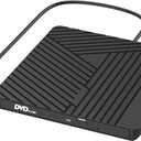 MOSWAG External CD DVD Drive for Laptop Mac, USB 3.0 & USB C CD/DVD Burner +/-RW Optical Drive, Slim Portable DVD CD ROM Rewriter Writer Duplicator for Desktop, Windows 11/10 PC MacBook Pro Linux PCs (Black)