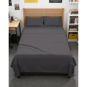 Full XL Bed Sheet - 4 Piece Full XL Bed Sheets Set - Soft, Breathable & Cooling - Hotel Luxury Bedding for Women, Men, Kids, Teens, Boys & Girls - Deep Pockets, Comfy, Fade & Wrinkle Free - Dark Grey