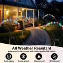 4 Pcs St Patricks Day Outdoor Decorations Solar Lights Waterproof Green 48 LED Swaying Pathway Firefly Stake Lights for Outside Yard Garden Lawn Decorations(Multicolor,Snowflake)