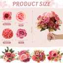 Zeyune 12 Bundles Dusty Pink Artificial Flowers Peonies Silk Dahlia Faux Rose Fake Chamomile Hydrangea Bouquet Floral Arrangements Bulk for Home Vase Wedding Party Table Centerpiece (Peonies)