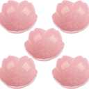 WHJY Pink Cherry Blossom Dish Set, Cute Pink Ceramic Plates, Sauce/Seasoning Dish, Sushi Dishes, Soy Dipping Bowl, Dessert, Appetizer Plates, Serving Dish for Kitchen Home  Set of 5