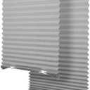 SEEYE Light Filtering Temporary Blinds Cordless Shades Fabric Pleated Fabric Shade Easy to Cut and Install, 36" W x 72" L - 2 Pack, Grey, with 4 Clips
