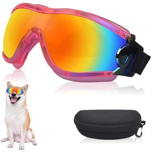 Mitubati Dog Sunglasses Pet Goggles for Medium Large UV Protection Wind Protection Dust Protection Adjustable Strap Dog Glasses Suitable for Snow Beach Motorcycle, L
