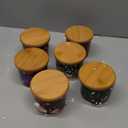 Meanplan 6 Pcs 3.5'' Christmas Ceramic Plant Pots with Drainage Holes and 6 Pcs Bamboo Trays Succulent Planters Cactus Pot for Indoor Outdoor Plants Holiday Christmas Home Office Decor