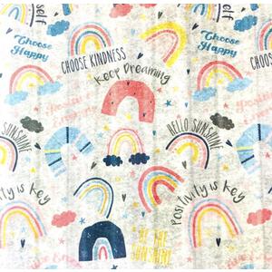 Peva Shower Curtain Happy Rainbows