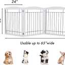 PAWLAND 72 Extra Wide Dog gate for The House, Doorway, Stairs, Freestanding Foldable Wire Pet Gate, Pet Puppy Safety Fence, 30" Height (White, 3 Panels)