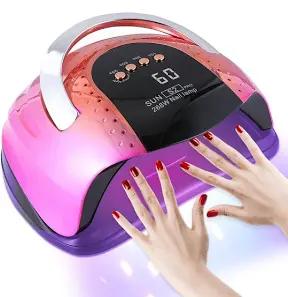 268 W UV LED Nail Lamp for Gel Polish with 4 Timer Settings and Professional Manicure Nail Dryer with Automatic Sensor