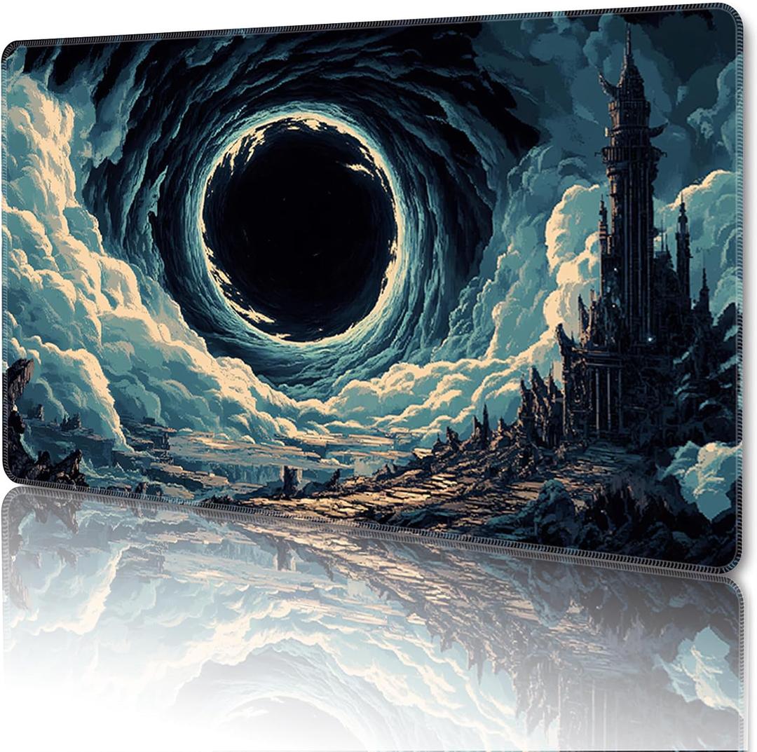 MTG Playmat Magic Card Playmat Game Mat,TCG & CCG Card Games Mat with Free Storage Bags Size 24 x 14 Inches (No with Zones,Eye)