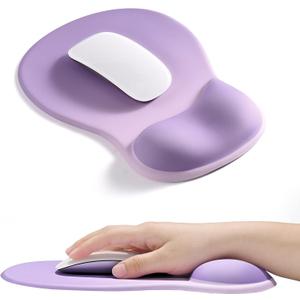 EooCoo Ergonomic Mouse Pad with Gel Wrist Rest Support Middle Concave Design, Relieve Wrist Pain Mousepad, Non-Slip Base for Laptop, Office Desk Accessories, Carpal Tunnel Syndrome (Purple)