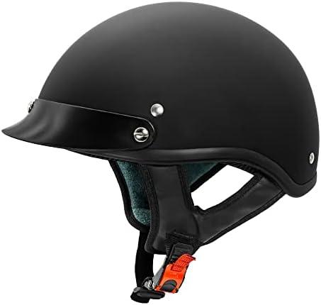 VCAN Cruiser Solid Half Face Motorcycle Helmet Size L 59-60 cm Black