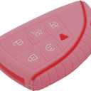 2 x LemSa 2Pcs Keyless Entry Remote Car Smart Key Fob Outer Shell Cover Protective Case for 2020 2021 2022 Chevrolet GMC Yukon Chevy Suburban Tahoe 13541567/13537964, Black Pink