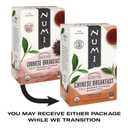 Numi Organic Chinese Breakfast Tea, 18 Tea Bags, Full Bodied Yunnan Black Tea, Caffeinated, EXP: 08/2028