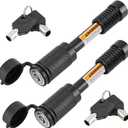 METOWARE Trailer Hitch Locks Receiver Lock Keyed Alike Fits Class III IV 2" 2-1/2" Receiver with 5/8" Dia 3-1/2 Long Pin and Anti-Rattle Rubber O-Rings, for Trailer Truck Car Boat (2 Pack) (Black)