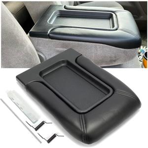 ECOTRIC Center Console Armrest Lid Compatible with 1999-2007 Chevy Silverado Tahoe Avalanche Suburban GMC Sierra Yukon Escalade Armrest Latch Organizer Cover Replacement for 19127364 (Black)