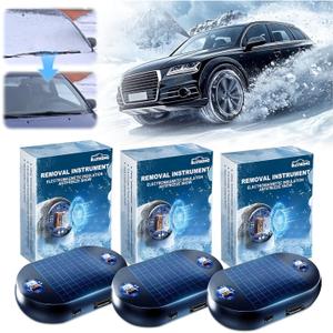 tardiy 3PC Anti-Freeze Electromagnetic Car Snow Removal Device, Car Interference Antifreeze Device, Defroster for Car Windshield, Portable Kinetic Molecular Heater for Winter Commuting (Blue)