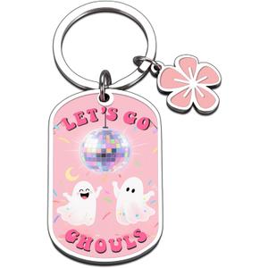 3 x Boo Basket Stuffers for Women Kids Halloween Gifts for Women Her Girls Spooky Basket Stuffers for Adult Halloween Basket Stuffers Cool Pink Halloween Boo Keychain Stuff Teen Girl Trendy Stuff