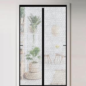 Magnetic Thermal Insulated Door Curtain 72 x 80 inch, Transparent Door Cover, Keep Warm in Winter Cool in Summer, Self Sealing, Pet and Kid Friendly