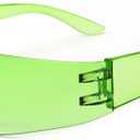 FEISEDY Futuristic Visor Punk Sunglasses Rimless One Piece Goggles Miorred Shades Women Men B2927 (Gradient Green Mirrored)