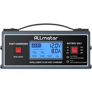8 Volt Battery Charger - Smart Fully Automatic 0-14A Maintainer for 8V Golf Cart & Automotive Batteries, Also Works with 6/12/14/16/24V AGM, Gel, Lead-Acid