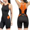 Women's Triathlon Suit One-Piece Sleeveless Tri Suit Padded Quick-Dry Slimming for Running Swimming Cycling (Black, S)