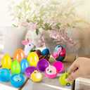 LovesTown 12 Pack Prefilled Easter Eggs with Cars Toys, for Egg Hunt Game, Kids Easter Basket Stuffers & Party Favors for Boys Girls Toddlers Princess Plastic Eggs Stuffed Animals Toys Inside
