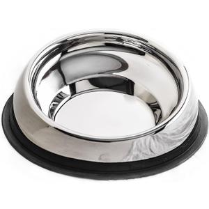 Enhanced Pet Bowl, Stainless Steel Slanted Dog Bowl with Raised Ridge for Flat-Faced Dog Breeds or Cats, Food-Grade Non-Slip No Spill Bowl for Dogs, Less Mess, Less Gas, and Better Digestion (Small)