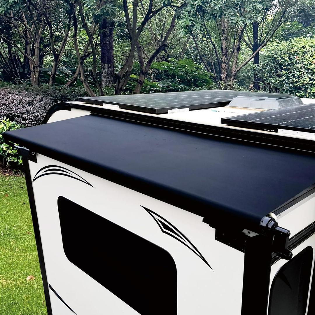 RV Slide Out Topper - Modular Camper Slide Out Awning Kit for 5th Wheels, Travel Trailers and Motorhomes - Black, 8'9'' (8'1'' Fabric)
