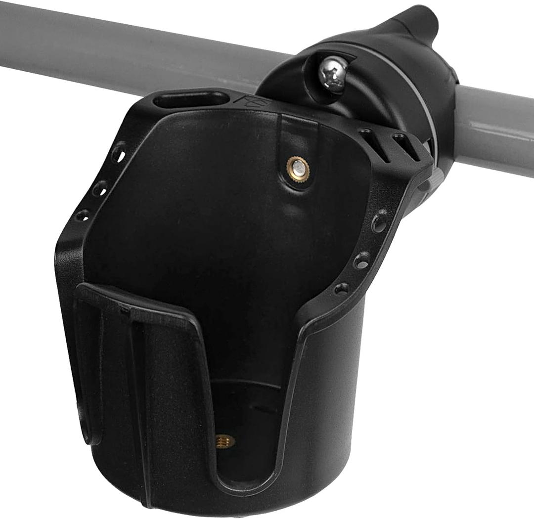 Obcursco Boat Cup Holder, Multi-Functional Marine Cup Holder for Rail Mount, Perfect for Drinks, Bottles, Fishing Gear, Compatible with Pontoon and Bass Boats