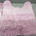 Bathroom Rugs Sets 2 Piece, Soft Absorbent Microfiber Bath Mats and U-Shaped Contour Toilet Rug, Non-Slip Machine Washable Dry Bath Mats for Bathroom, 40x60 and 50x60 cm, Purple