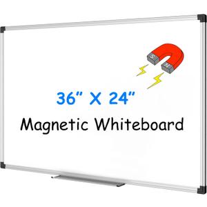 XBoard Magnetic Whiteboard 36 x 24 Inch, Hanging Dry Erase Board with Aluminum Frame & Marker Tray 3' x 2' | Wall Mounted Magnetic White Board for Home School Office