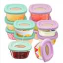 Leak-Proof Baby Food Storage Containers 12-Pack - 4oz BPA-Free Freezer & Microwave Safe Food Jars with Airtight Lids for Infants, Travel, Nurseries