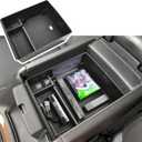 EDBETOS Acadia Center Console Organizer Compatible with 2017-2023 GMC Acadia Accessories SLE SLT AT4 Denali Armrest Box Insert Tray Secondary Storage Pallet ABS Plastic Material, Black
