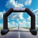 20Ft Inflatable Arch Black with Start Finish Line Banners Inflatable Archway with Powerful Blower Outdoor Hexagon Blow up Arch for Marathons, Fundraisers, Outdoor Advertising Commerce