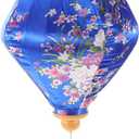 LUOZZY Traditional Asian Vietnamese Lanterns Weatherproof Silk Hanging Lanterns for Outdoor Patio Gardens Decorations