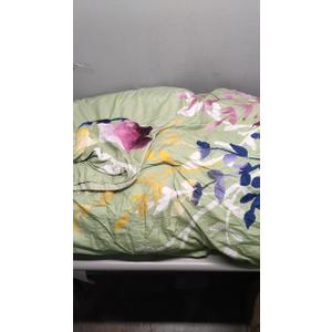 Green flower Blanket 94x94 With Matching Bedsheets And Cover pillows  36x42