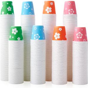 LITOPAK 800 Pack 3 oz Disposable Bathroom Cups, Colorful Small Disposable Paper Cups for Parties, Picnics, Barbecues, Travel and Events