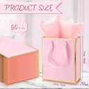Yeaqee 50 Pack Metallic Gift Bags with Handle and Tissue Paper Gold Foil Thank You Bag for Graduation Wedding Groomsmen Bridal Baby Shower Gifts Holiday Party Favors 9x7x3.15'' (Pink Gold)