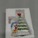 Hodao Christmas Tree Figurine Decorations  Lighted Hand-Painted Resin Snowman with Cardinal, Tabletop Decor for Family or Friends | Mantel, Shelf, Living Room Display (Green)