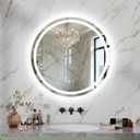 LED Bathroom Mirror 24 Inch Round Bathroom Mirror with Lights, Circle Wall Mirror with 3 Colors Brightness, Anti-Fog for Bathroom Vanity, Entryway Living Room