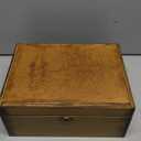 Large Wooden Box with Lock and Key, Vintage Memento Box for Men and Women, Rustic Brown Decorative & Lockable Memory Keepsake Box with Hinged Lid, Secret Lock Box, Keepsake Chest (Brown)