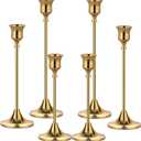 Metal Candle Holders for Candlesticks Taper Candlestick Holders Set Vintage Decorative Centerpiece Candelabra Tall Candle Stands (Gold, 2 Sets (6 pcs))