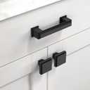 Asidrama 5 Pack 3 Inch(76mm) Matte Black Kitchen Cabinet Handles Cabinet Pulls Kitchen Cabinet Hardware for Cupboard Drawer Pulls