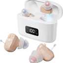 Hearing Aids Rechargeable for Seniors, Hearing Aid Amplifiers Devices with Noise Cancelling, Howling Suppression for Seniors and Adults mild to moderate hearing loss, Auto On/Off, Pair