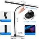LED Desk Lamp, 30" Continuous Light Bar, Remote, Clamp & Base, Dimmable