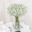 MARTINE MALL Babys Breath Artificial Flowers, 15 PCS White Baby Breath Flowers Artificial Bulk, Fake Babys Breath Gypsophila Real Touch Faux Babys Breath for Wedding Floral Arrangement Home Decor