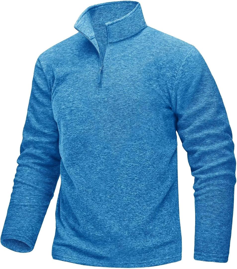 TACVASEN Mens Quarter Zip Sweatshirt Long Sleeve Pullover 1/4 Zip Up Golf Shirt for Men Winter Fleece Lined Thermal Sweater (XL)