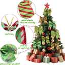 16 Pack Christmas Red Green Bows Ornaments for Tree, 6.2 Inch Xmas Glitter Dot Polyester Ribbons Wreath Bow,Decorations for Home Indoor Fence Door Railing Fireplace Garden Party Stairs Wedding Decor