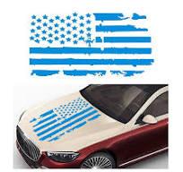 Distressed American Flag Sticker, 16.9" 30.7" Waterproof Patriotic Old Glory Military Grunge Sticker, Universal Car Door Wall Window Windshield Decoration Sticker 
